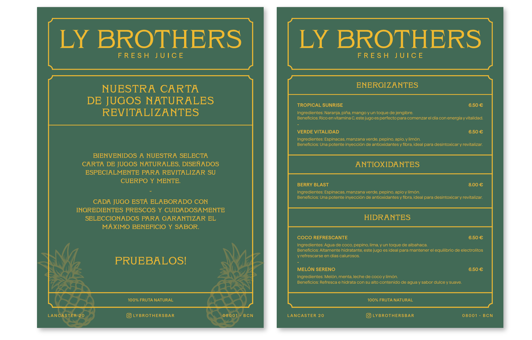 Ly Brothers Fresh Juice Menu Preview